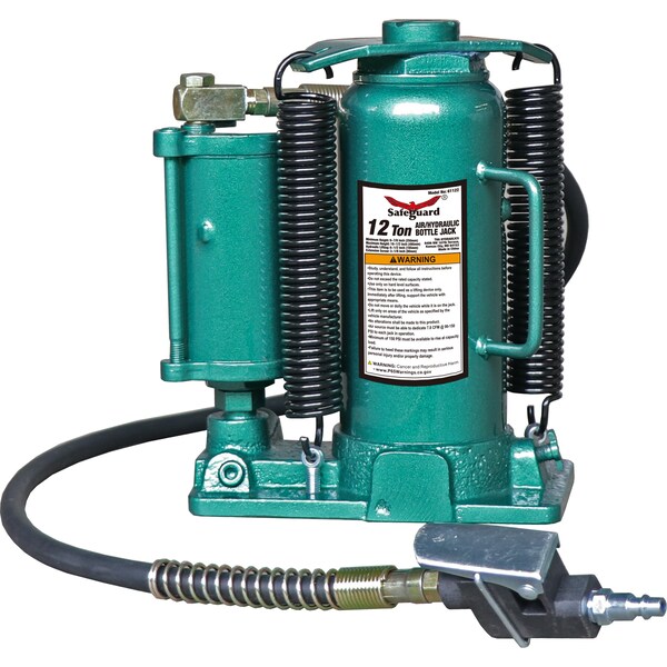 Safeguard Air/Hydraulic Bottle Jack, Casted Base, Steel, 12 Ton Capacity 61122 - main
